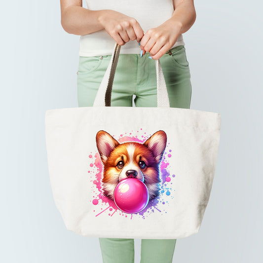 Corgi Blowing Bubbles Tote Bag