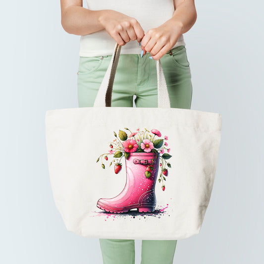 Rainboot Pot Tote Bag