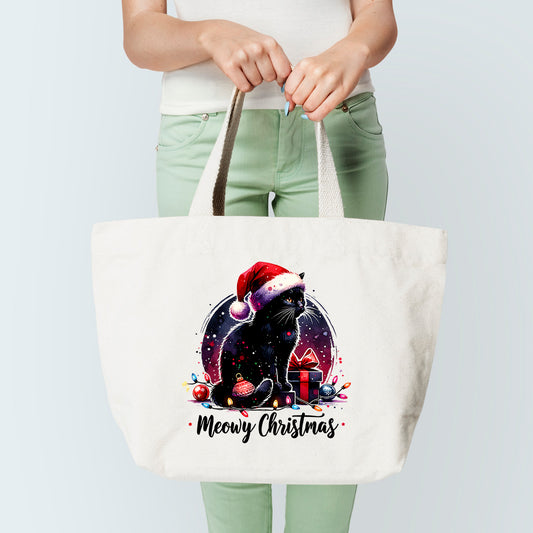 Meowy Christmas Tote Bag