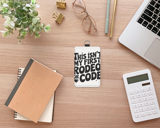 not my first code vertical id holder