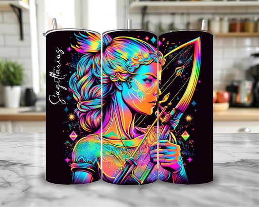 Sagittarius 20oz Skinny Tumbler – Insulated Stainless Steel with Straws & Brush