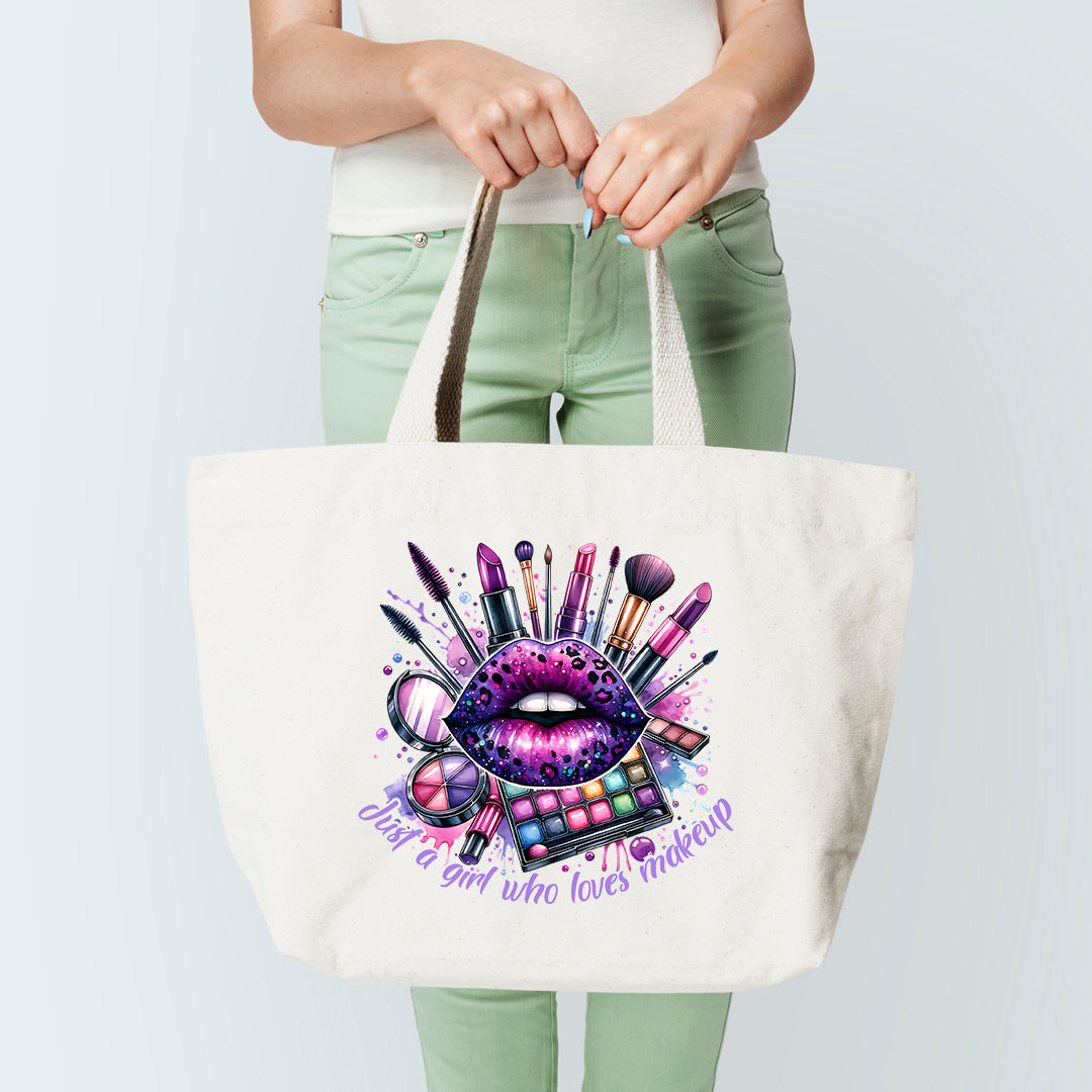 Girl And Her Make Up Tote Bag