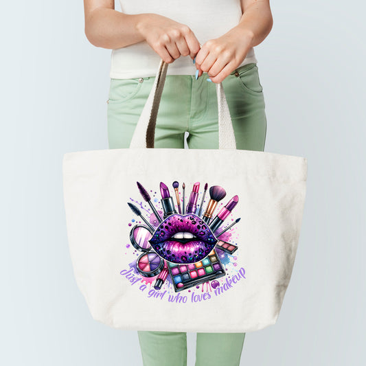 Girl And Her Make Up Tote Bag