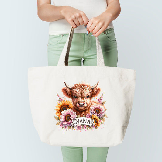 Nana Highland Cow Tote Bag