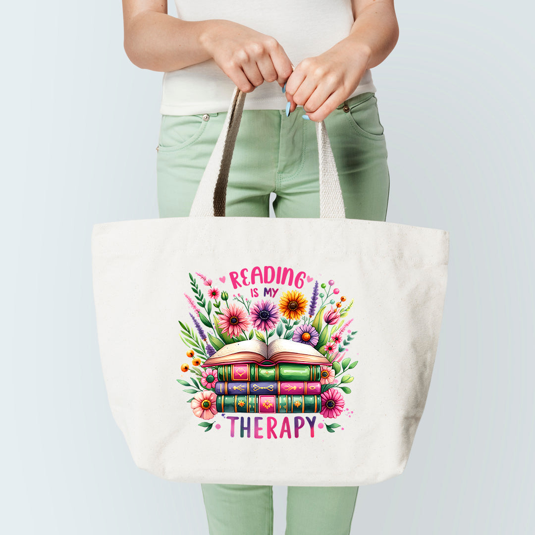 Reading Is My Therapy Tote Bag