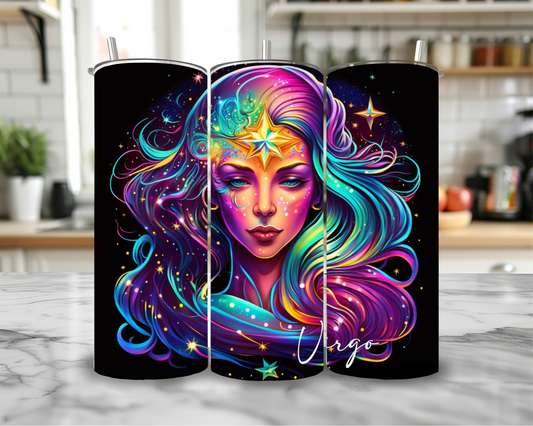 Virgo 20oz Skinny Tumbler – Insulated Stainless Steel with Straws & Brush