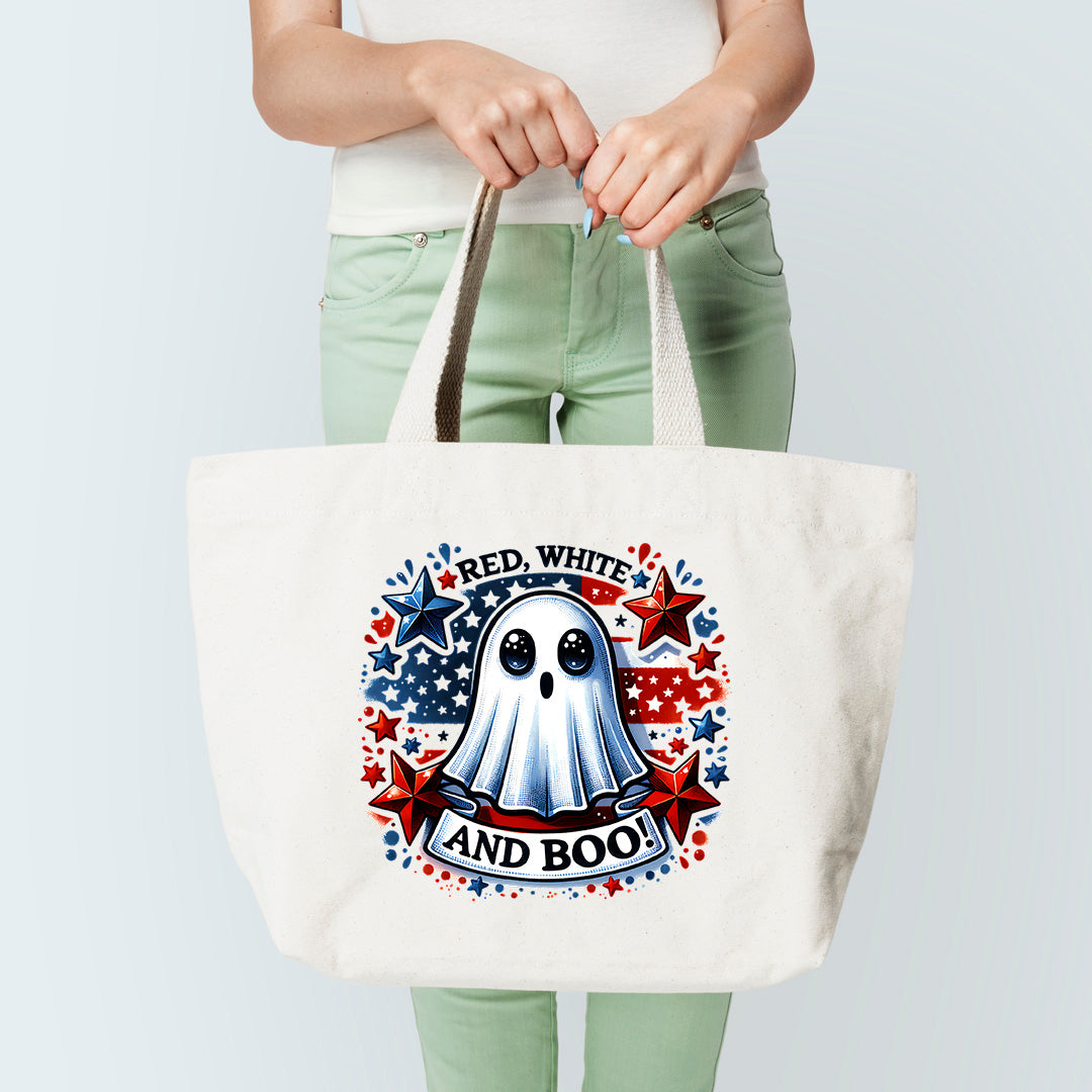 Red,White,And Boo Tote Bag