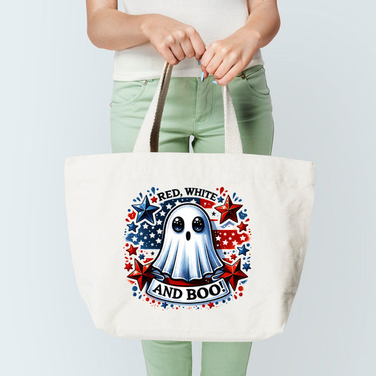 Red,White,And Boo Tote Bag