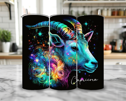 Capricorn 20oz Skinny Tumbler – Insulated Stainless Steel with Straws & Brush