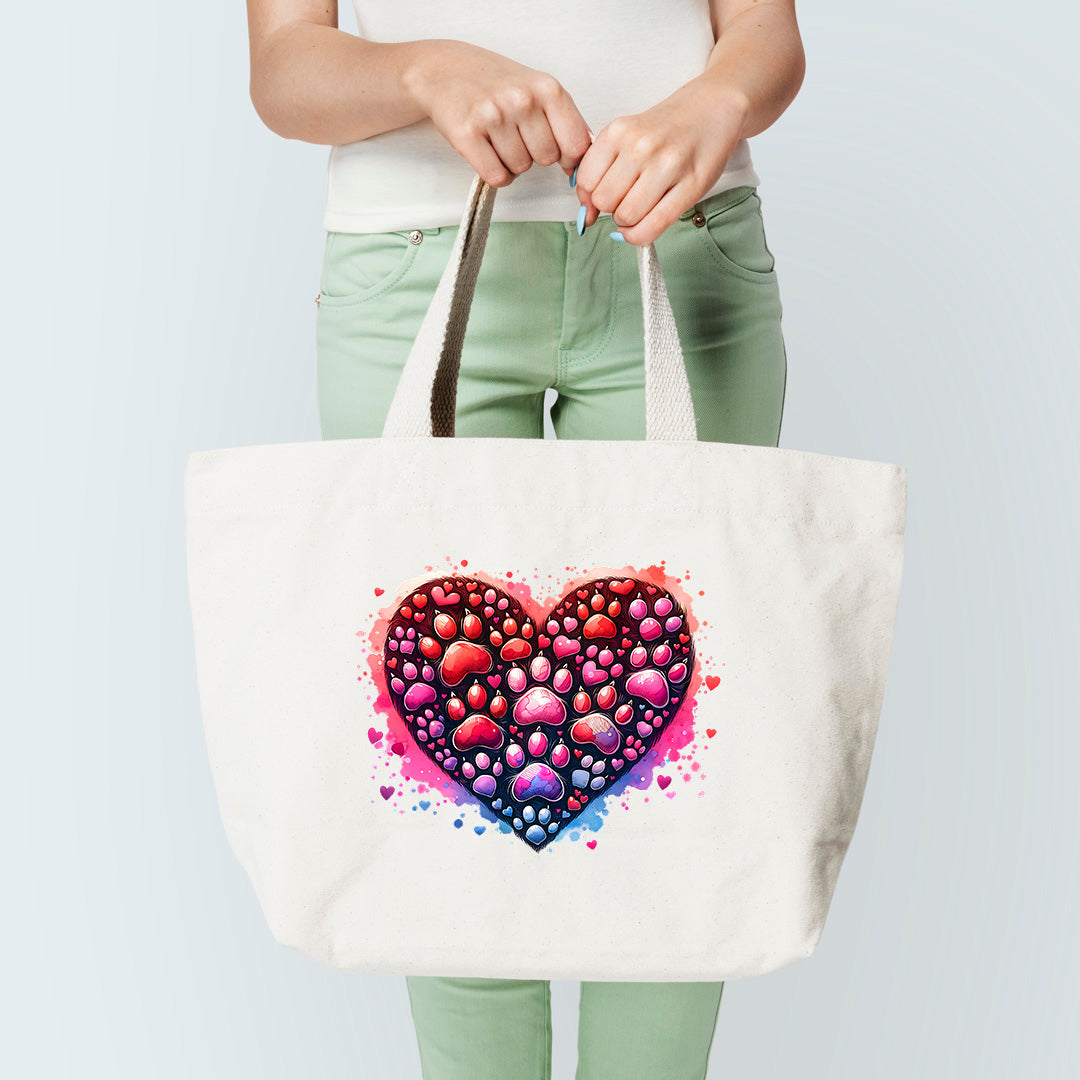 Heart With Paws Tote Bag