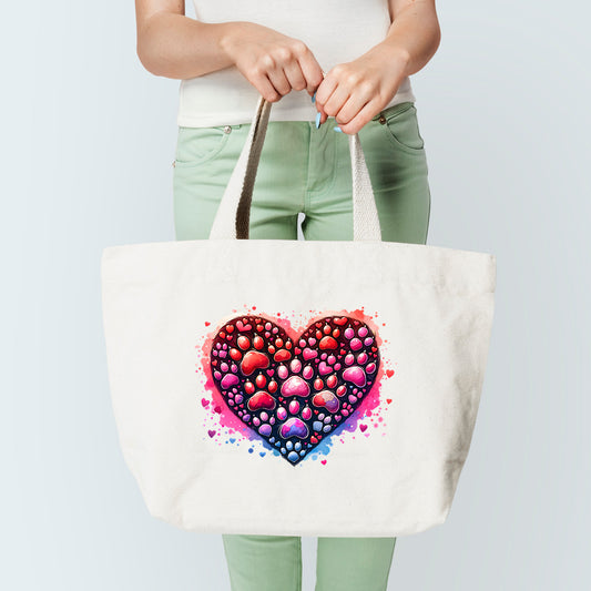 Heart With Paws Tote Bag