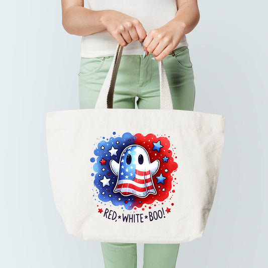 Red,White,And Boo Tote Bag
