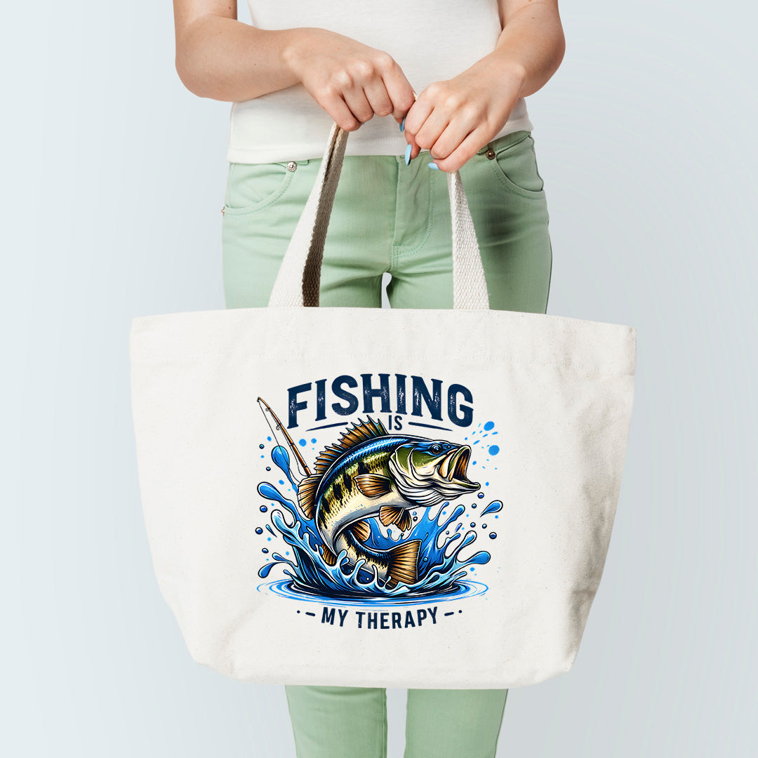 Fishing Is My Therapy Tote Bag