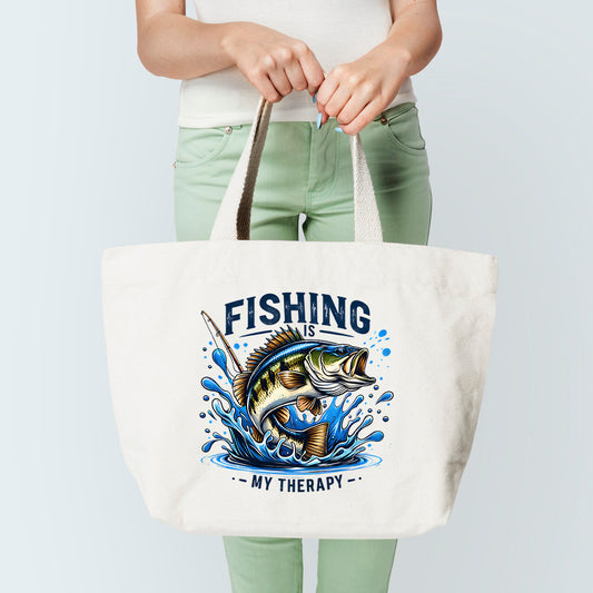 Fishing Is My Therapy Tote Bag
