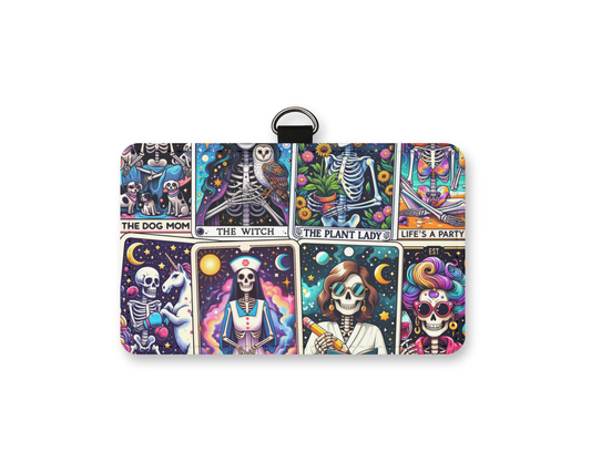 skeleton tarot card id holder