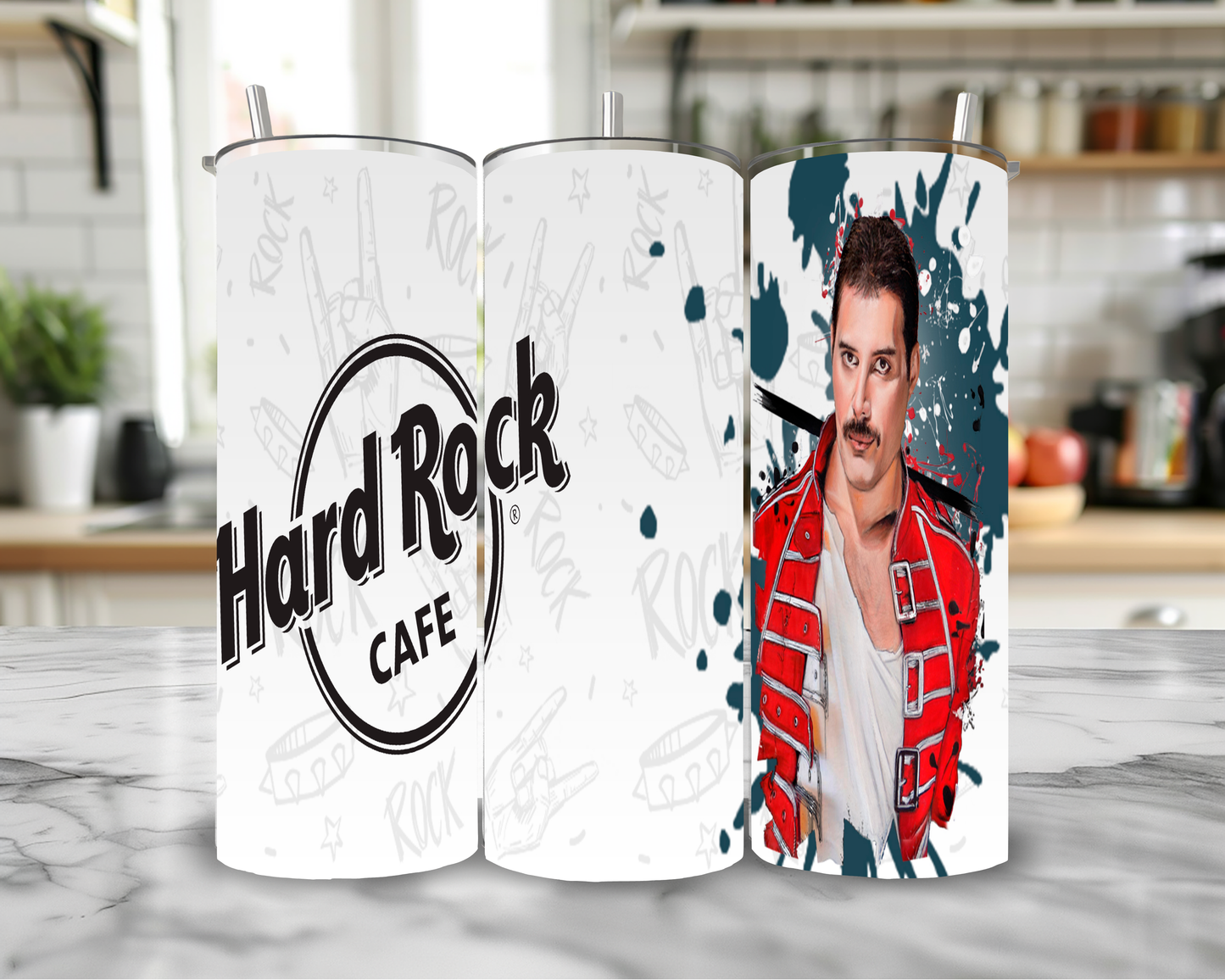 Freddy Mercury 20oz Skinny Tumbler – Insulated Stainless Steel with Straws & Brush
