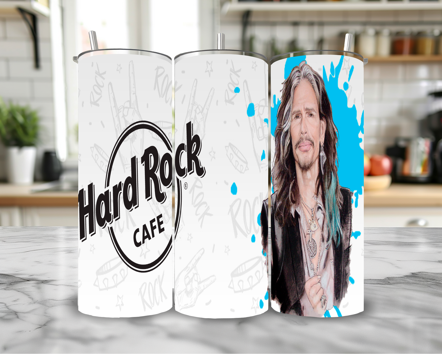 Steven Tyler 20oz Skinny Tumbler – Insulated Stainless Steel with Straws & Brush
