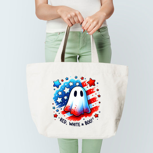 Red,White,Boo Style 2 Tote Bag