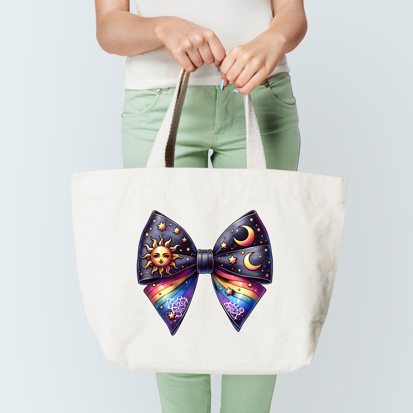 Sun And Moon Bow Tote Bag