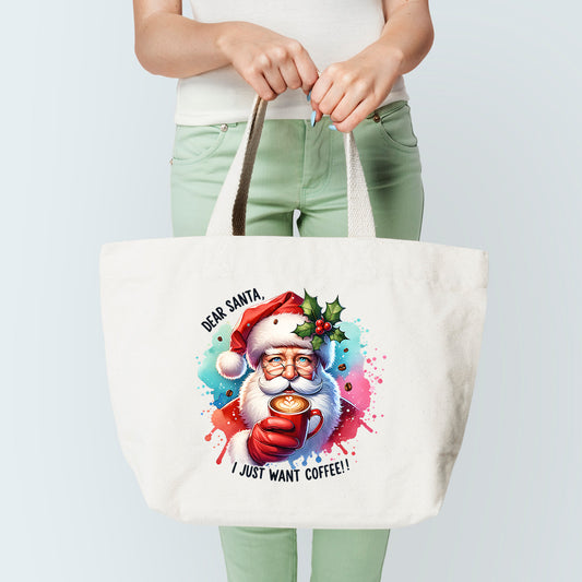 Dear Santa Bring Coffee Tote Bag