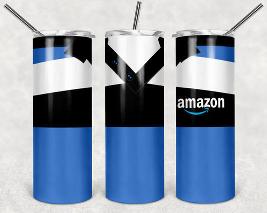 Amazon Uniform 20oz Skinny Tumbler – Insulated Stainless Steel with Straws & Brush