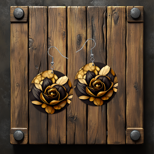 Bronze Rose Earrings – Lightweight Hypoallergenic Earrings