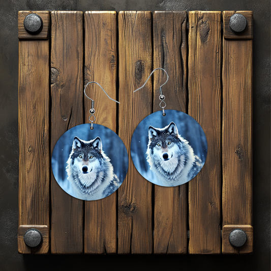 Artic Wolf Earrings – Lightweight Hypoallergenic Earrings