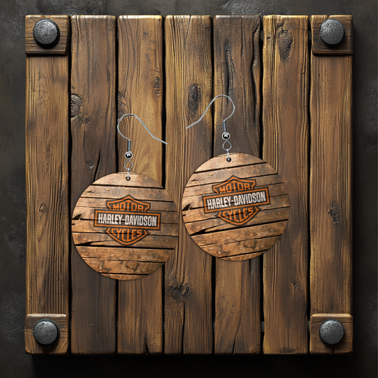 Harley Wood Grain Earrings – Lightweight Hypoallergenic Earrings