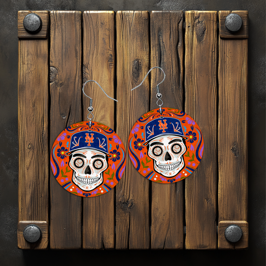 Sugar Skull Sports Earrings – Lightweight Hypoallergenic Earrings