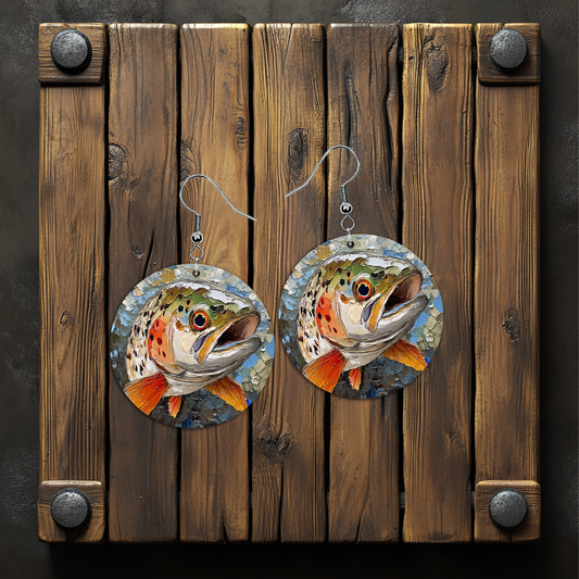 Thick Paint Salmon Earrings – Lightweight Hypoallergenic Earrings
