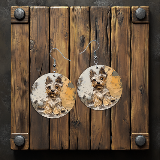 Thick Paint Yorkie Earrings – Lightweight Hypoallergenic Earrings