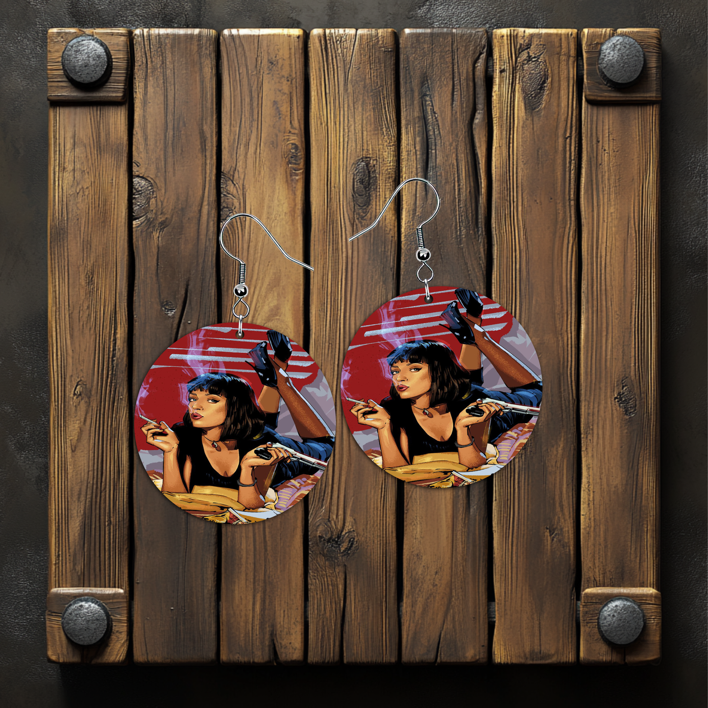 Pulp Fiction Earrings – Lightweight Hypoallergenic Earrings