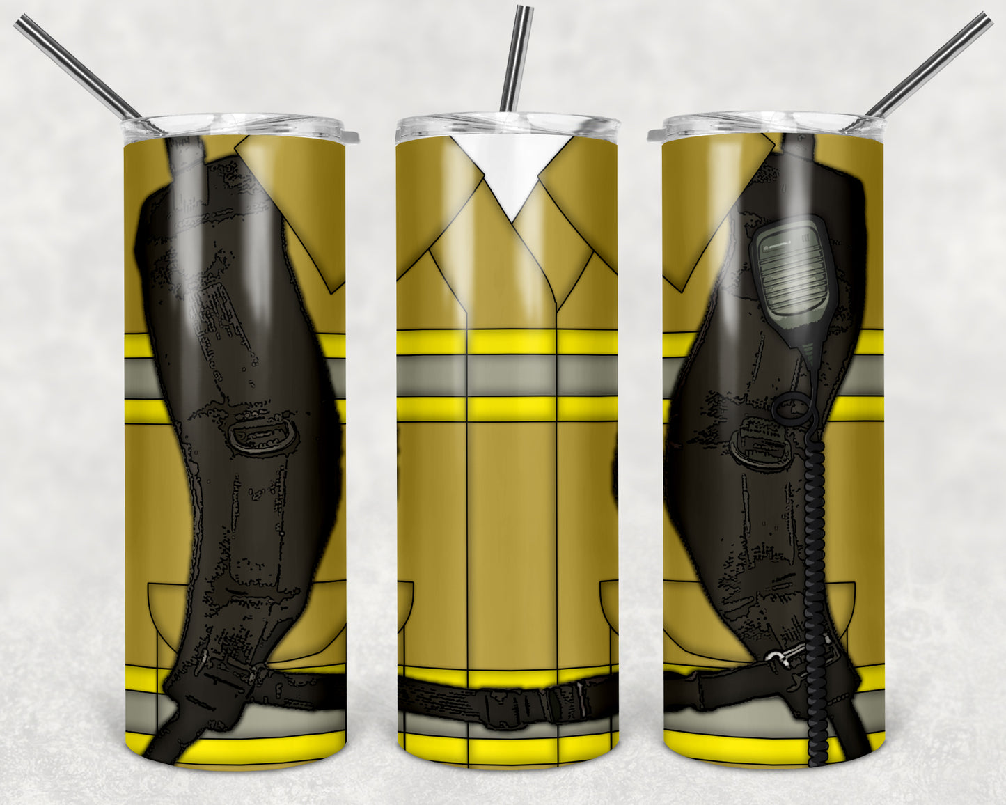 Fire Fighter 20oz Skinny Tumbler – Insulated Stainless Steel with Straws & Brush