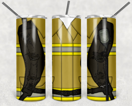 Fire Fighter 20oz Skinny Tumbler – Insulated Stainless Steel with Straws & Brush