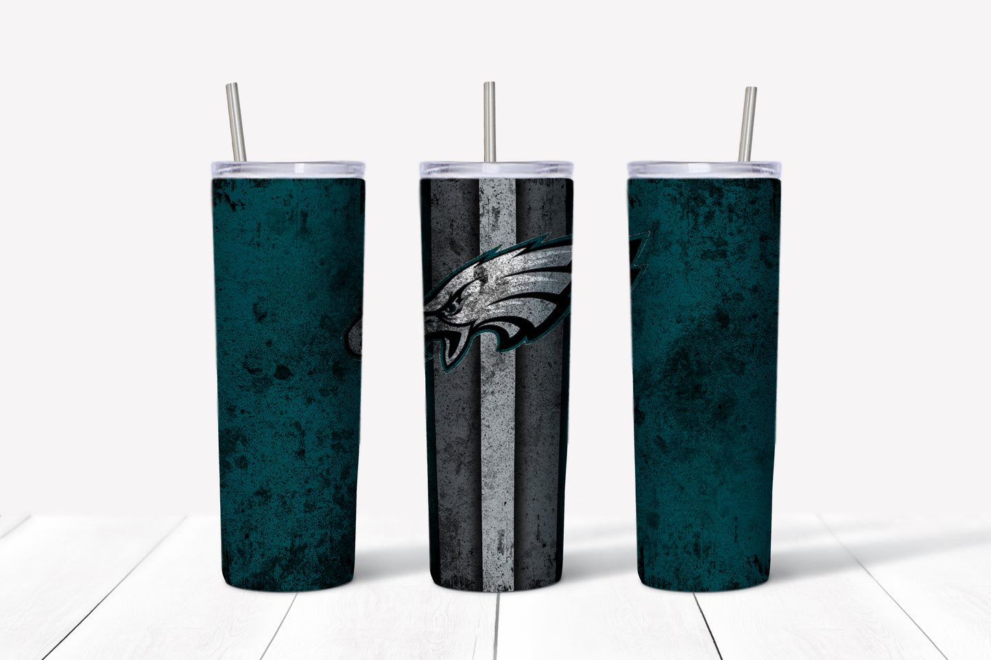 Eagles Grudge Style 20oz Skinny Tumbler – Insulated Stainless Steel with Straws & Brush