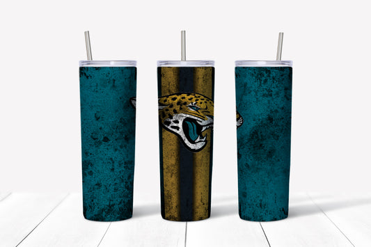 Jaguars Grudge Style 20oz Skinny Tumbler – Insulated Stainless Steel with Straws & Brush