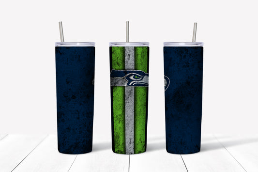 Seahawks Grudge Style 20oz Skinny Tumbler – Insulated Stainless Steel with Straws & Brush