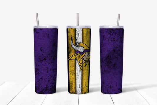 Viking Grunge Style 20oz Skinny Tumbler – Insulated Stainless Steel with Straws & Brush