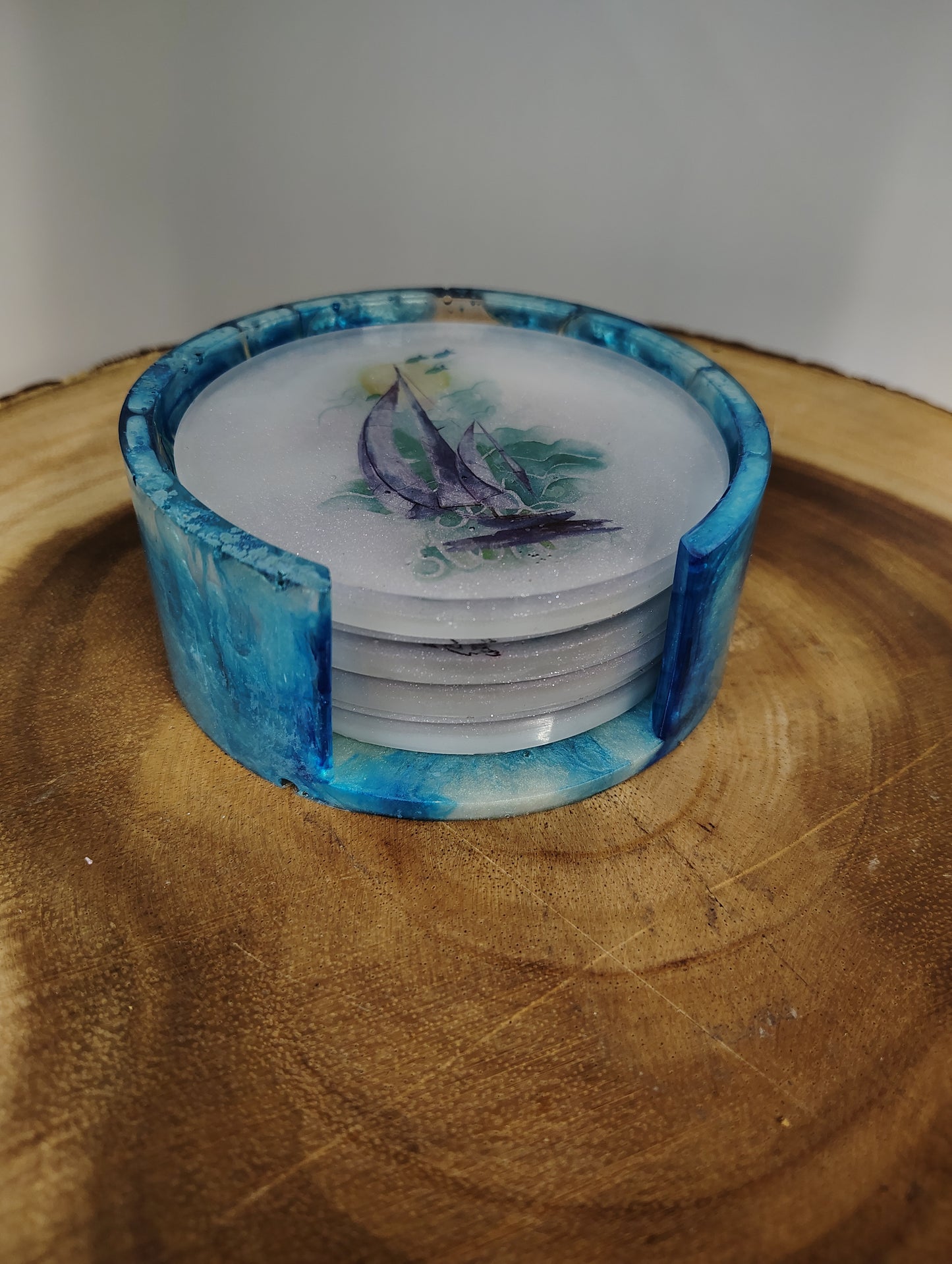 coastal coasters and holder