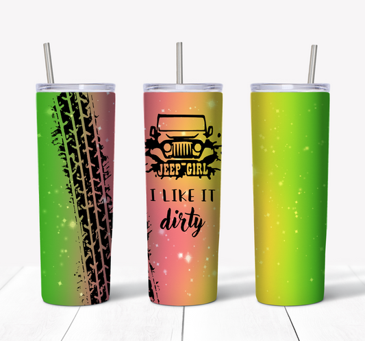 Jeep Girls 20oz Skinny Tumbler – Insulated Stainless Steel with Straws & Brush