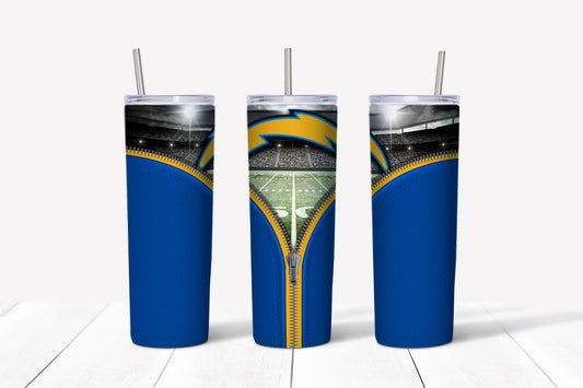 La Charges Zipper Style 20oz Skinny Tumbler – Insulated Stainless Steel with Straws & Brush