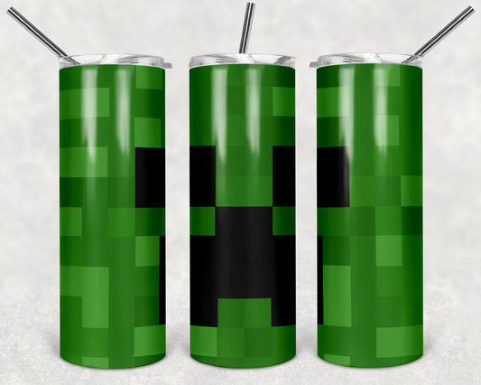 Creeper Head 20oz Skinny Tumbler – Insulated Stainless Steel with Straws & Brush