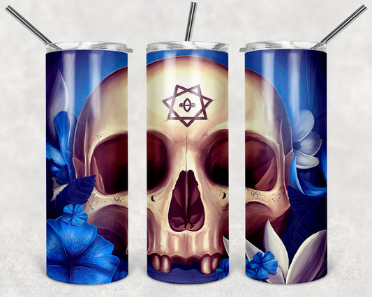 Skull 20oz Skinny Tumbler – Insulated Stainless Steel with Straws & Brush
