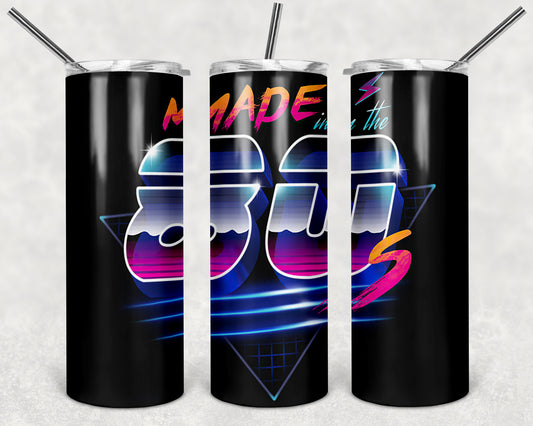 Made In The 80'S 20oz Skinny Tumbler – Insulated Stainless Steel with Straws & Brush