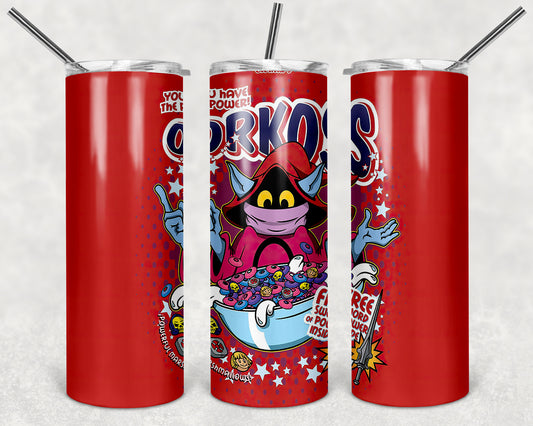 Orkos Cereal 20oz Skinny Tumbler – Insulated Stainless Steel with Straws & Brush