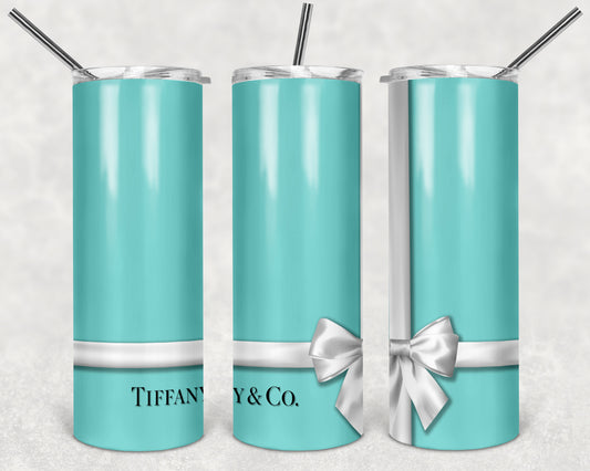 Tiffany 20oz Skinny Tumbler – Insulated Stainless Steel with Straws & Brush