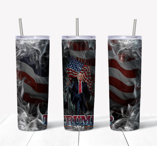 Trump 2024 20oz Skinny Tumbler – Insulated Stainless Steel with Straws & Brush