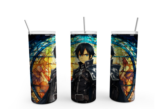 Attack On Titan In Stain Glass 20oz Skinny Tumbler – Insulated Stainless Steel with Straws & Brush
