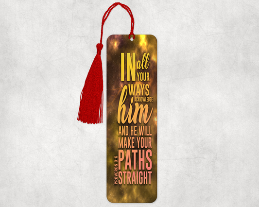 Proverb 3:6 Bookmarker – Durable Laminated Bookmark