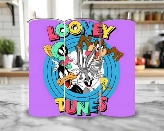 Purple Looney 20oz Skinny Tumbler – Insulated Stainless Steel with Straws & Brush